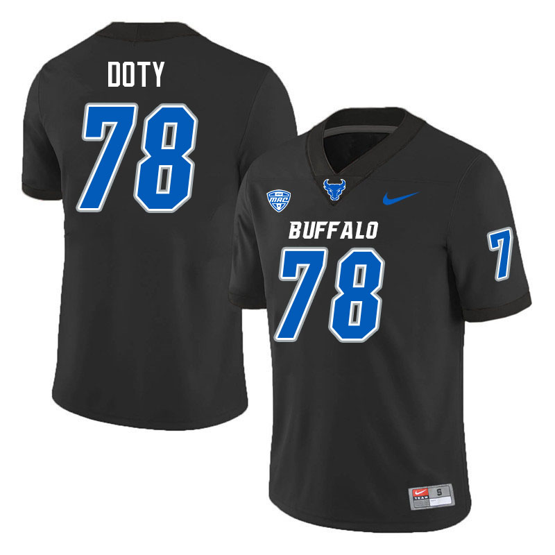 Buffalo Bulls #78 Tyler Doty College Football Jerseys Stitched Sale-Black